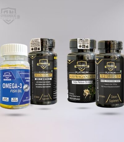 multivitamin + omega 60 + testobooster + ashwagandha